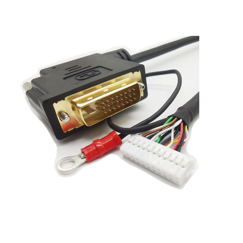 DVI90度公头 to housing+地端 可根据客人不同需求订制