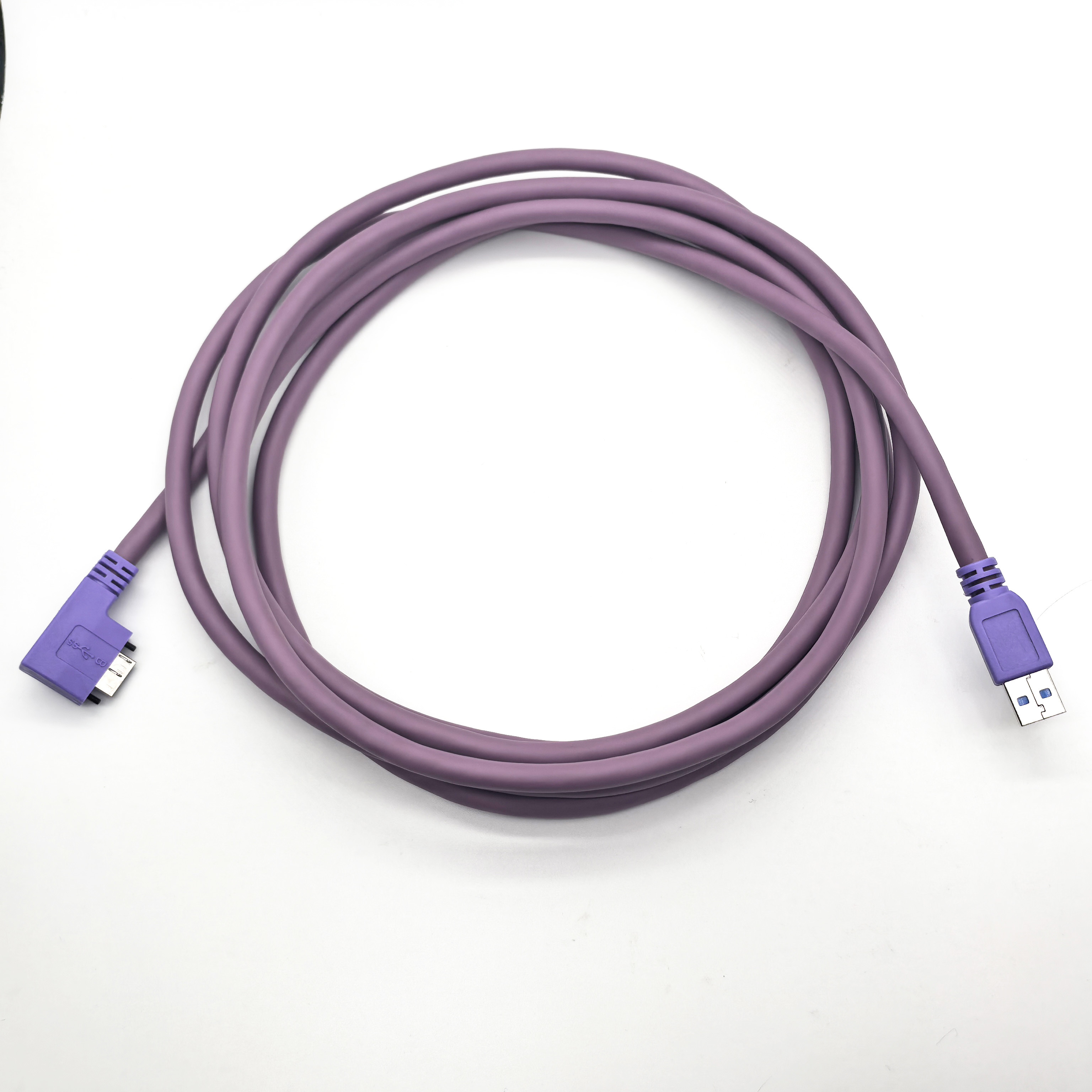 USB3.0 A type Male to Micro USB3.0 B type Male 90D with screw cable工业相机3.0 5米拖链线